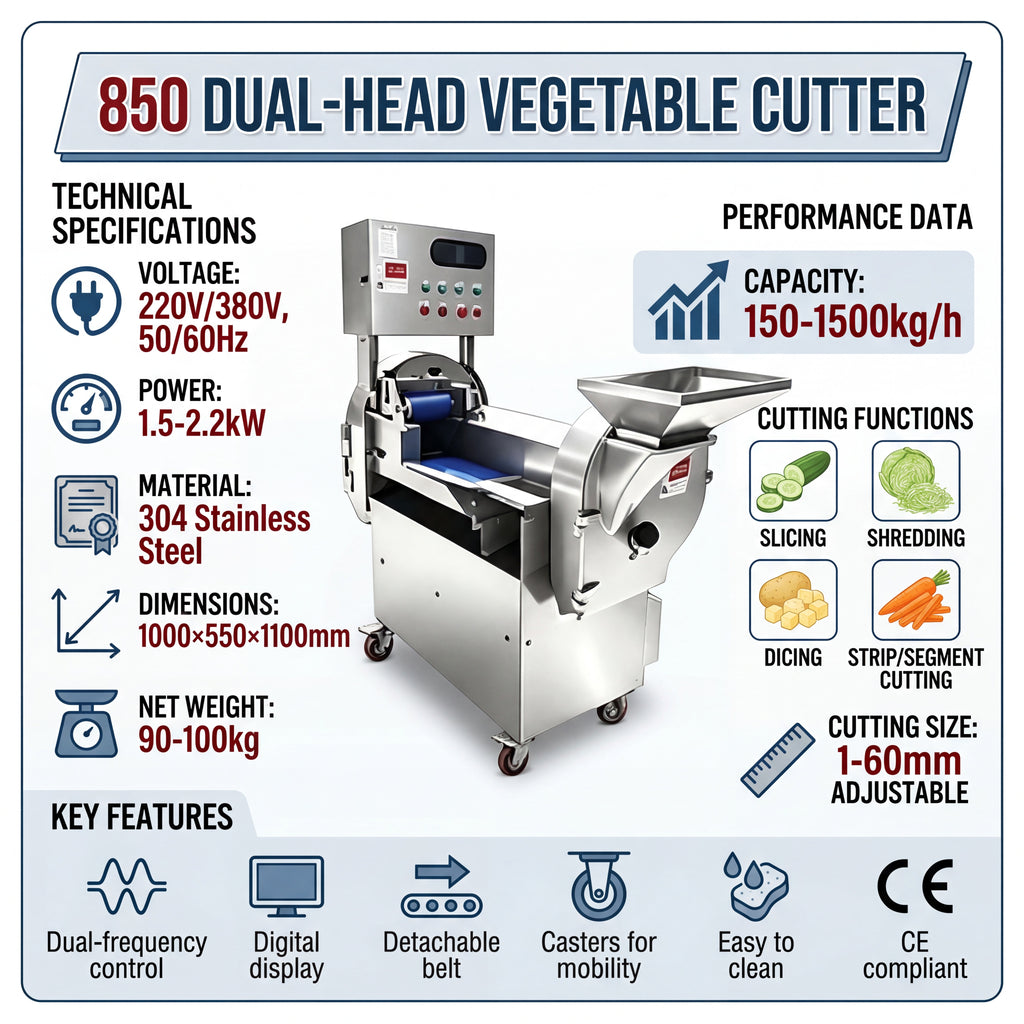 Commercial YQC850 Vegetable Cutting Machine | KONBRIT